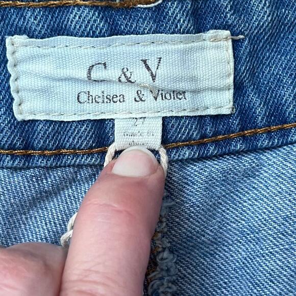 Chelsea & Violet Women's Distressed Cut Off Denim High Rise Shorts Size 27. NEW - Picture 10 of 12